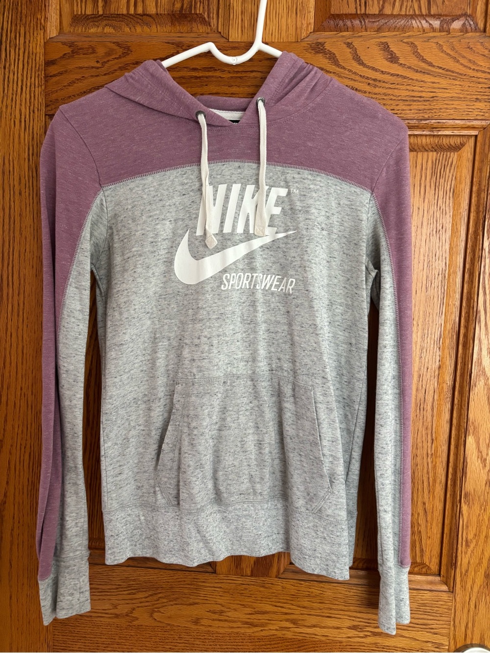 Nike color block hoodie grey purple XS